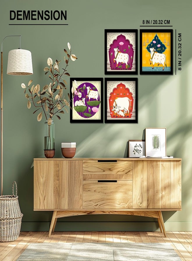 Rousrie Pichwai Art Painting Wall Frames For Living Room | Pack of 4 | Wall Hanging Decorative Items | Decoration Items For Home | Waterproof Film - Image 3